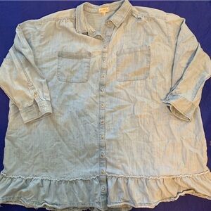 Women’s Size 4x Wonderly Chambray Dress EUC